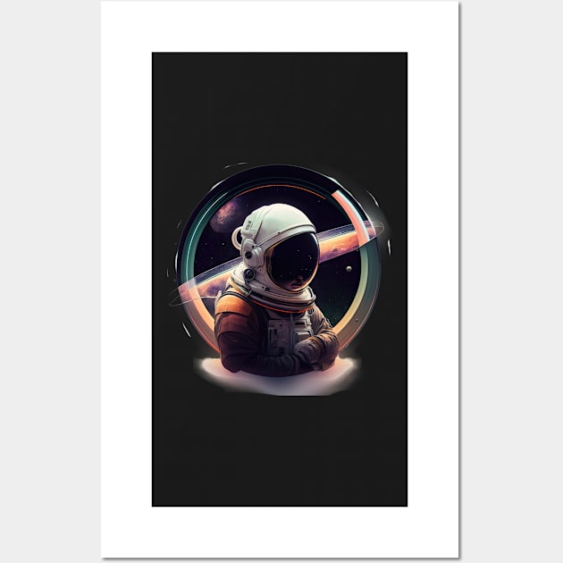 Astronaut on Saturn Wall Art by ArtOfArtiglio